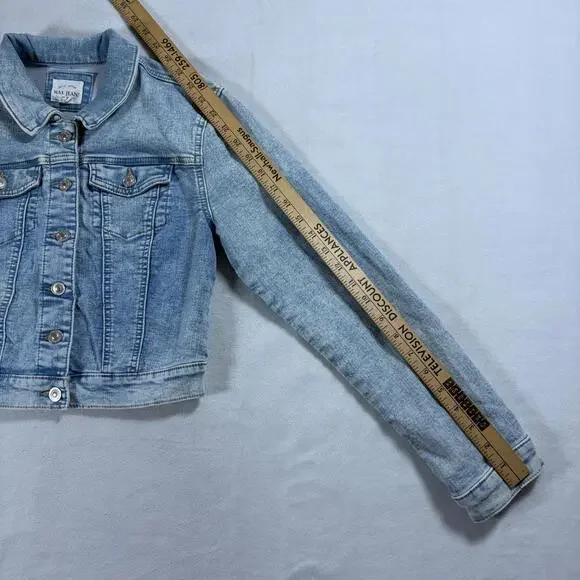 Wax Jean Denim Jacket Womens Small Light Wash Cropped Trucker Jean - Picture 6 of 7